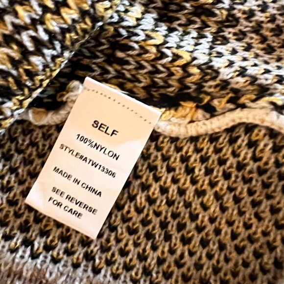 Andthewhy Womens Striped Knit Poncho Shawl Wrap With Fringe one size - Picture 4 of 7